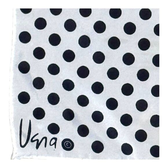 Vintage Black White Polka Dot Rectangle Long Wrap Scarf Vera Boho Pretty Woman - Picture 3 of 9
